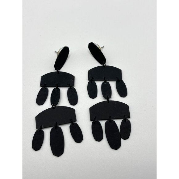 Kendra Scott Emmet Drop Earrings Black Statement Jewelry - Picture 1 of 8